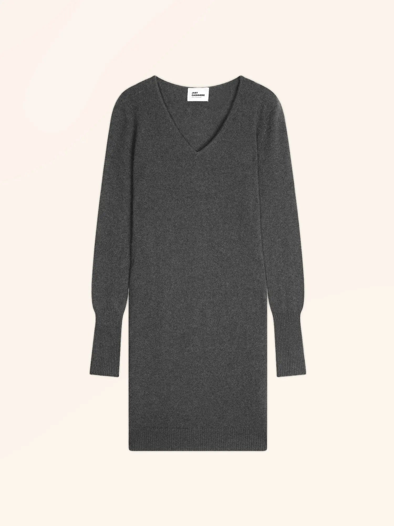 TRACY robe col V anthracite chiné
