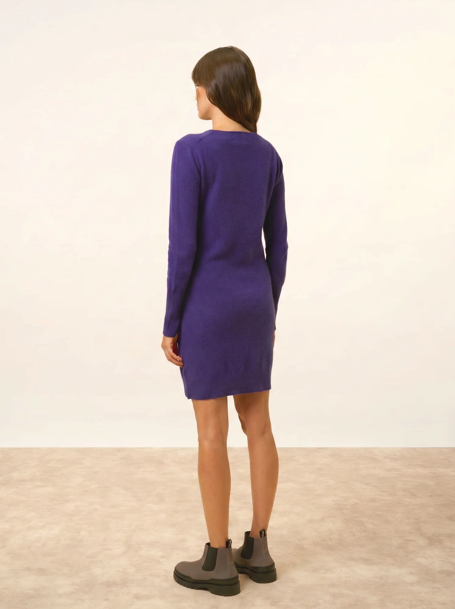 TRACY robe col V violet
