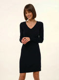 TRACY robe col V bleu marine