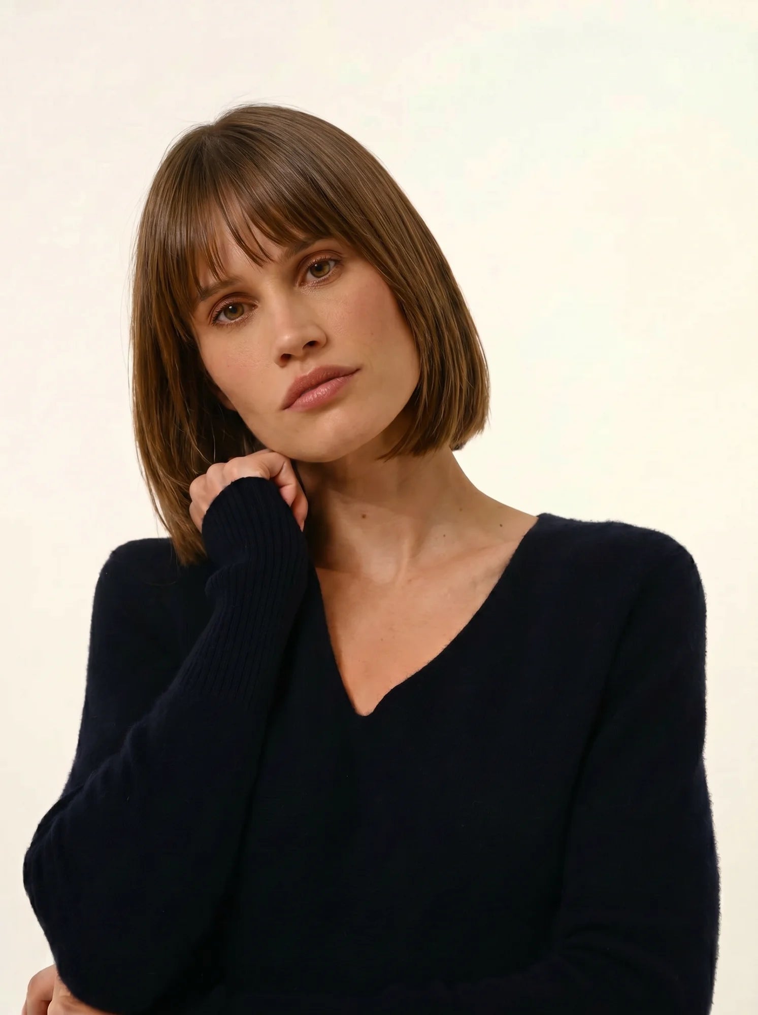 TRACY robe col V bleu marine