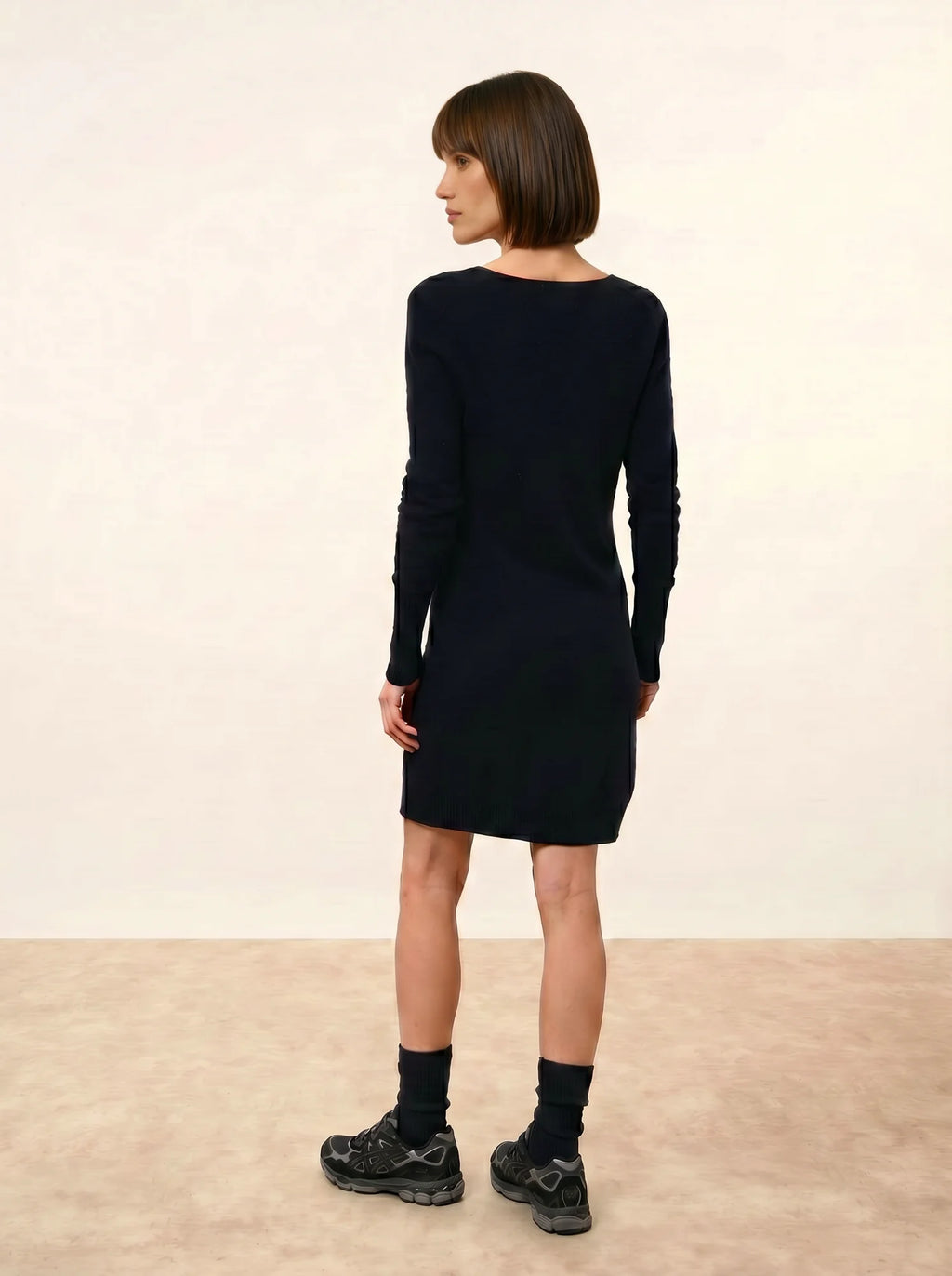 TRACY robe col V bleu marine