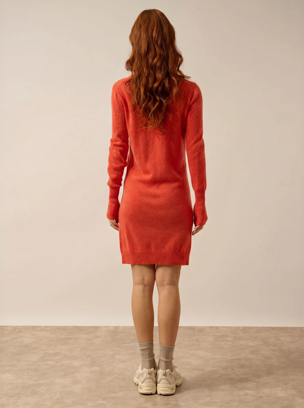TRACY kleid v-ausschnitt orange meliert