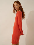 TRACY kleid v-ausschnitt orange meliert