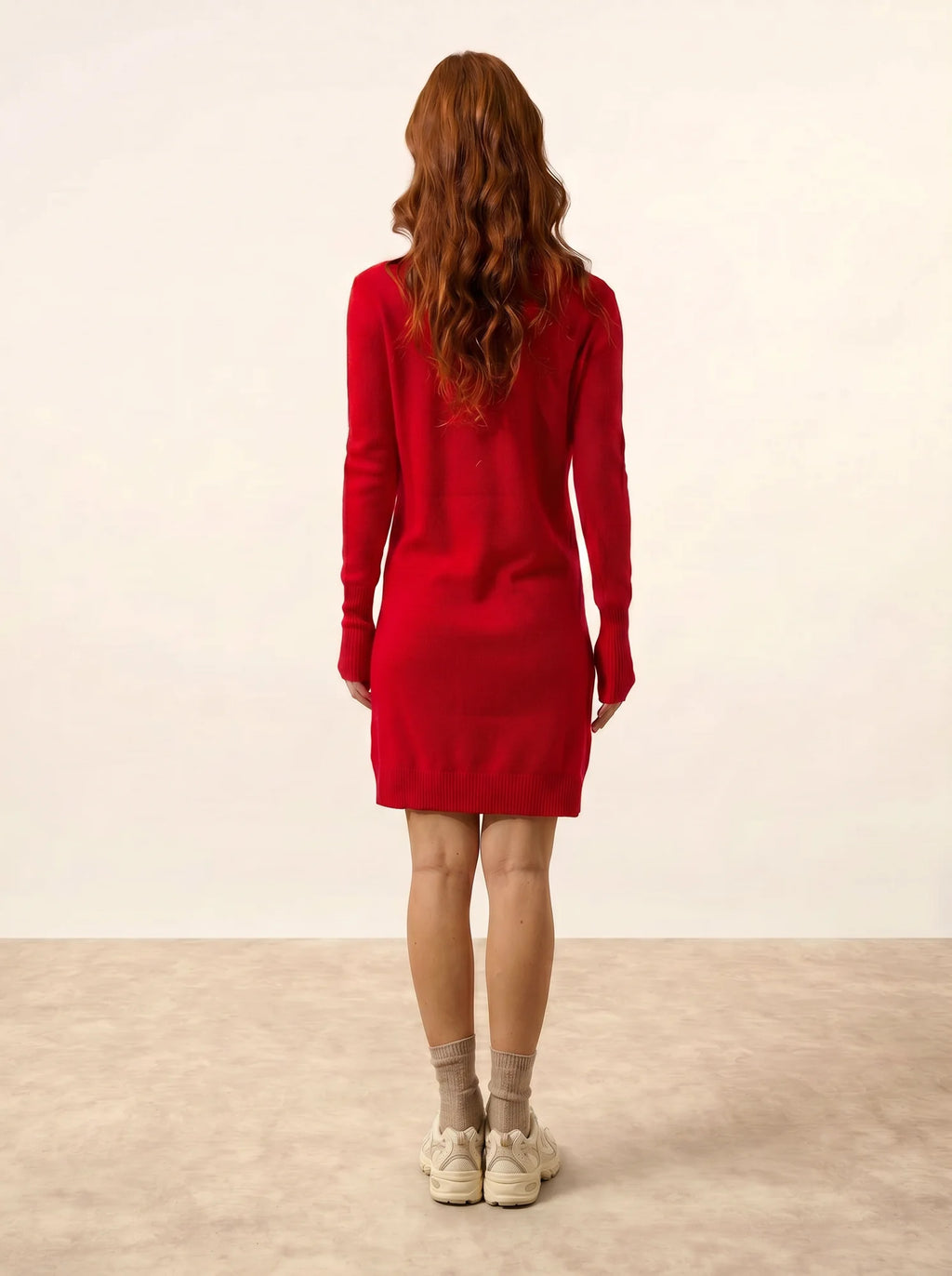 TRACY robe col V rouge