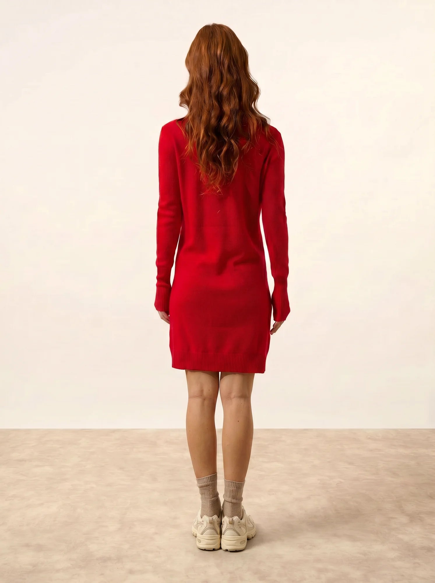 TRACY robe col V rouge