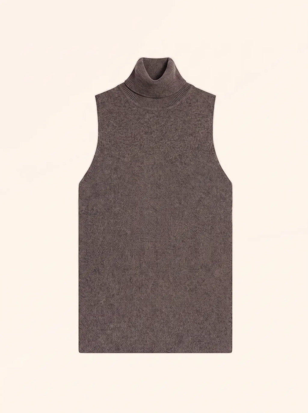 VIOLET pullover rollkragen ärmellos taupe meliert