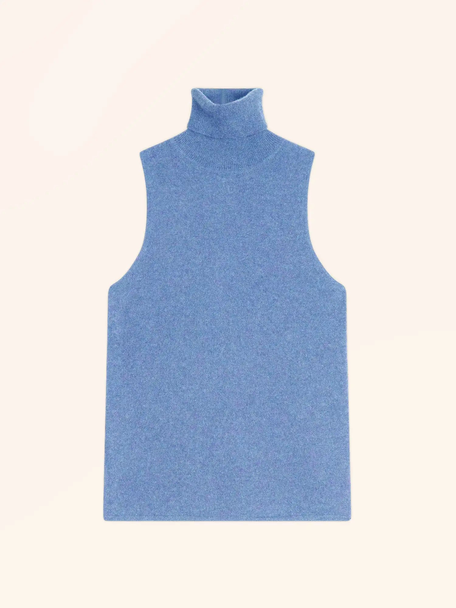 VIOLET pullover rollkragen ärmellos himmelblau