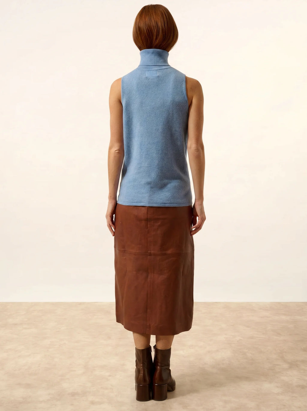 VIOLET pullover rollkragen ärmellos himmelblau