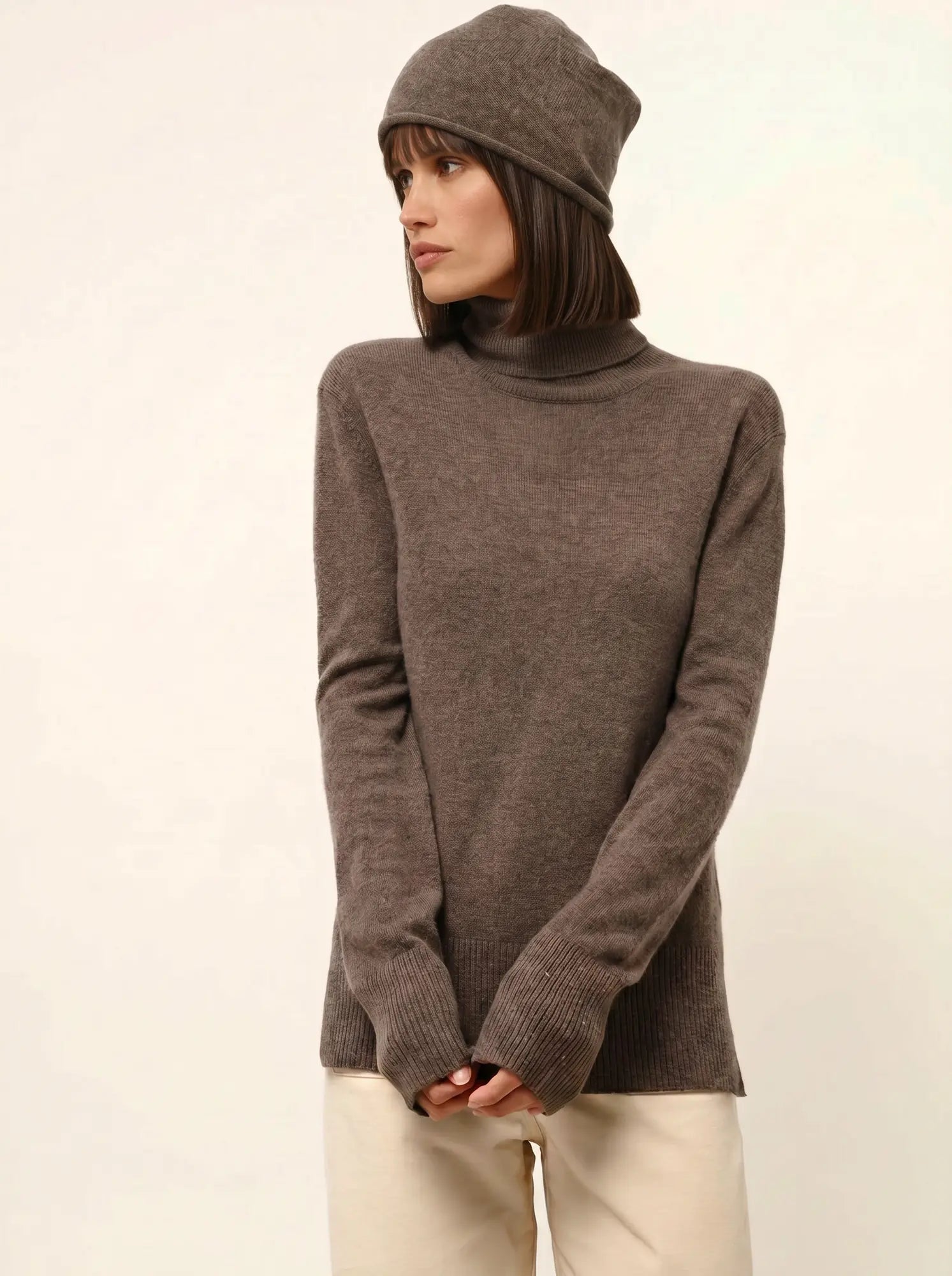 LAUREN bonnet taupe chiné
