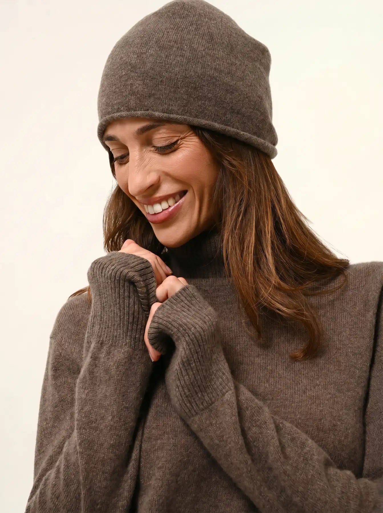 LAUREN bonnet taupe chiné