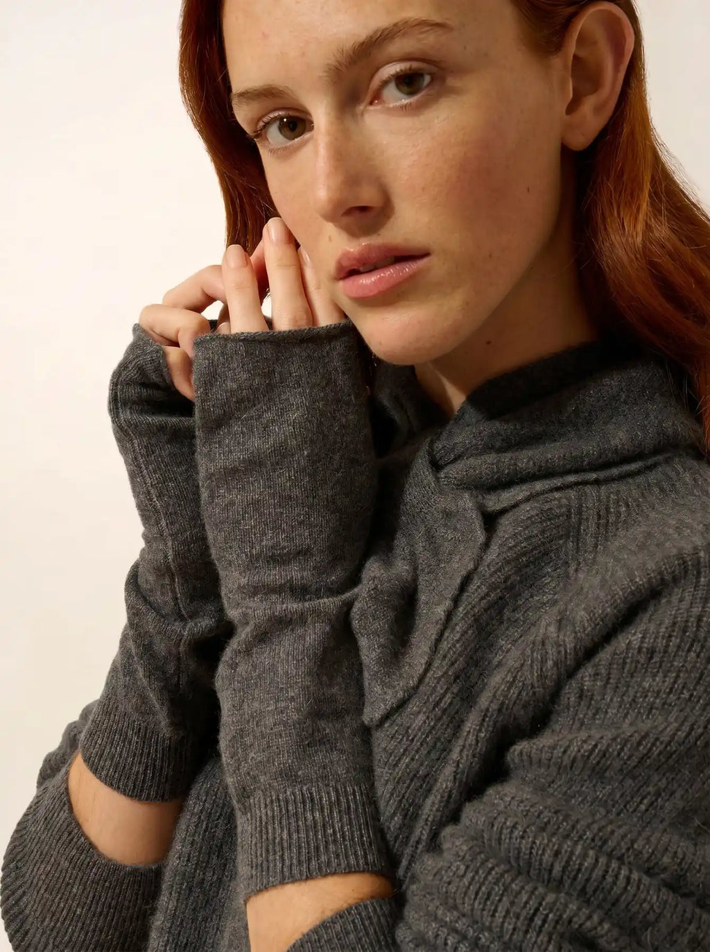 ZOE fingerlose handschuhe anthrazit meliert