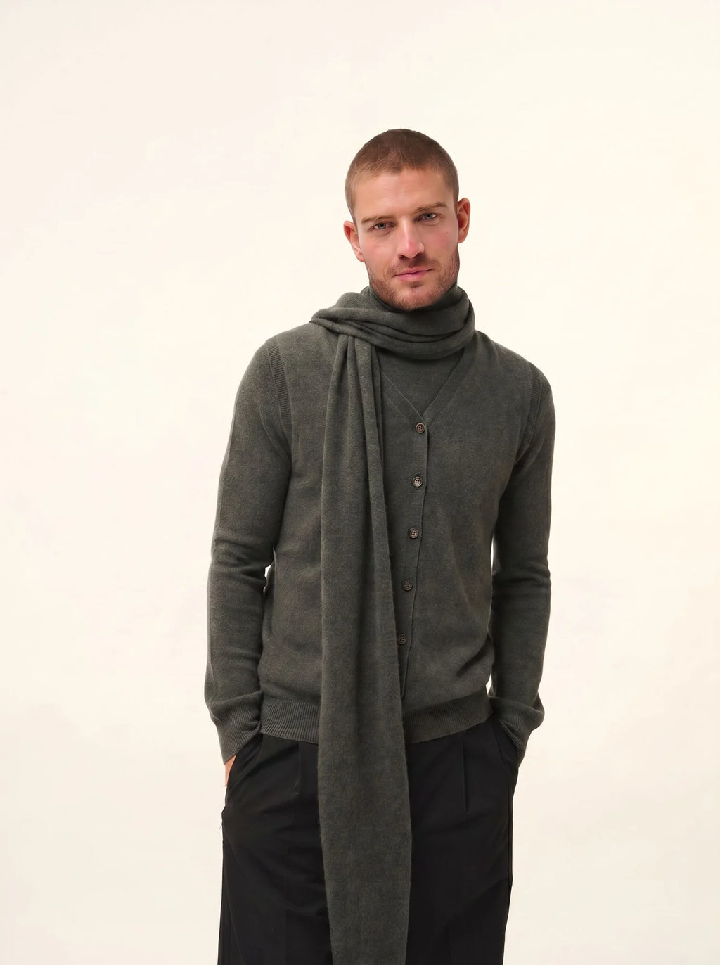 SPENCER schal khaki meliert