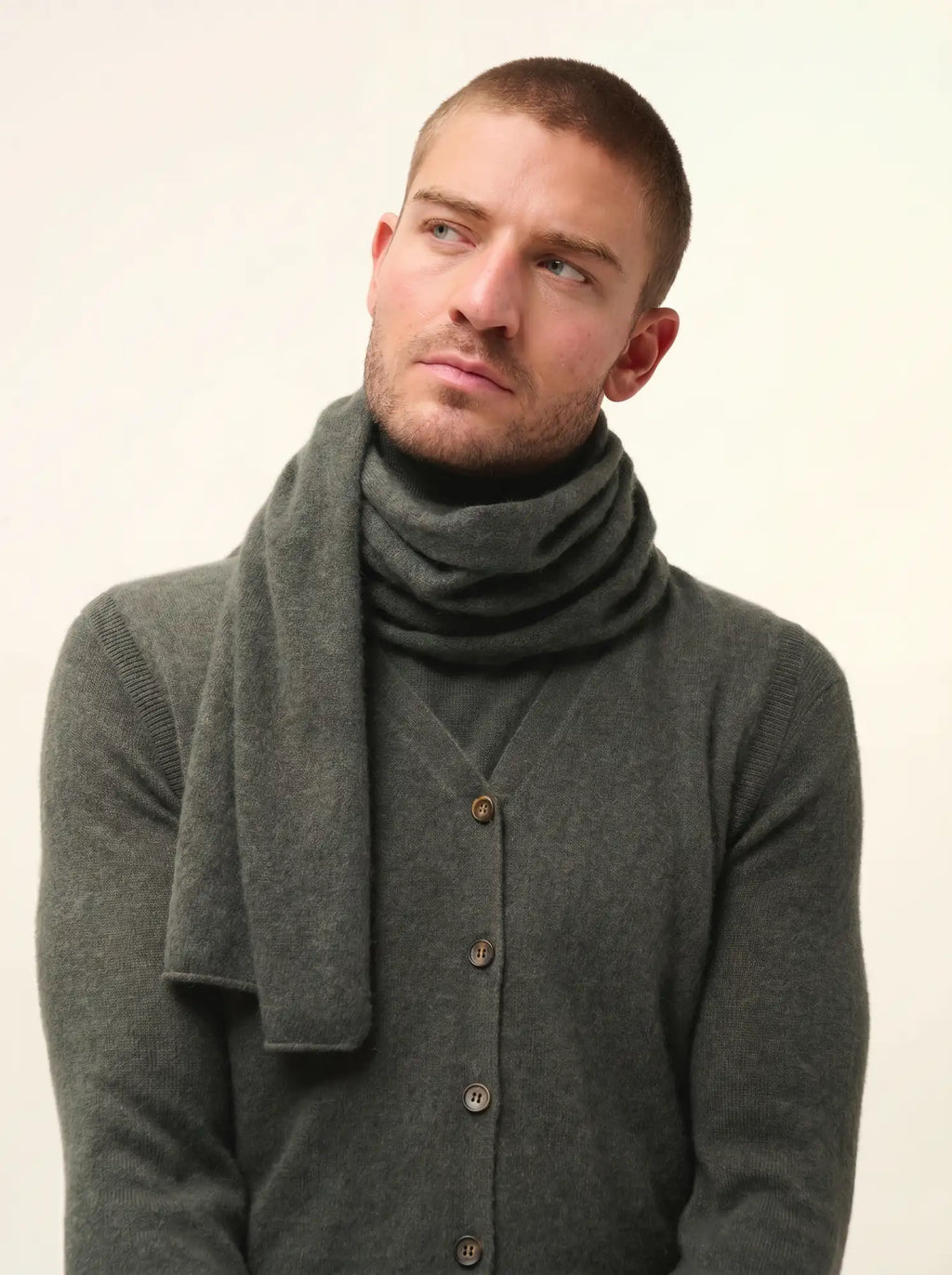 SPENCER schal khaki meliert