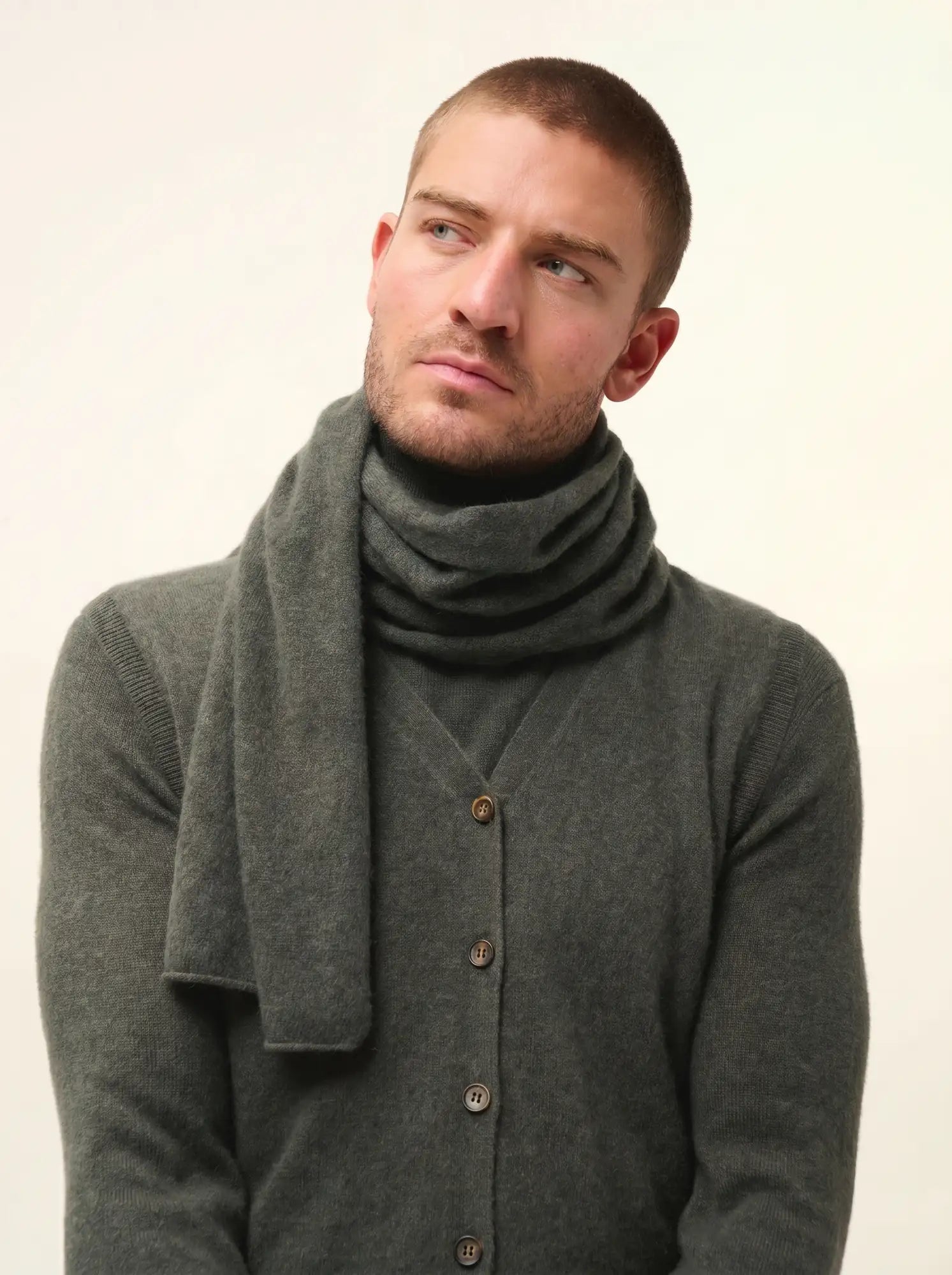 SPENCER schal khaki meliert