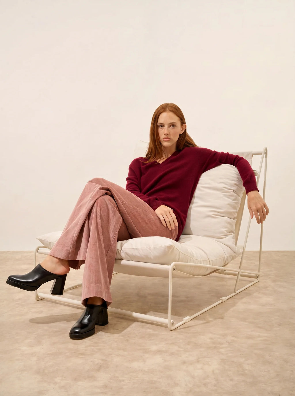 NORA pullover v-ausschnitt bordeaux