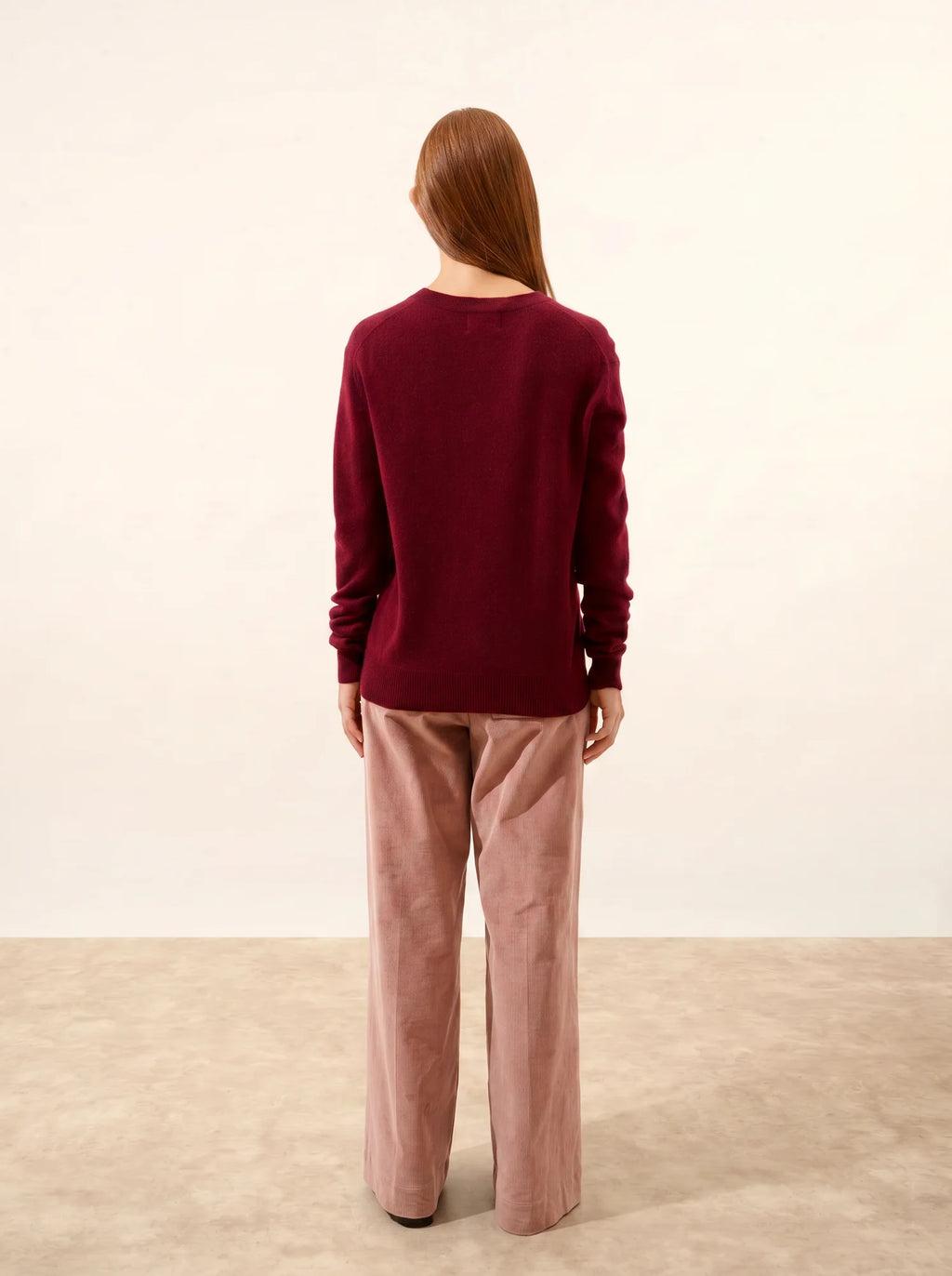NORA pullover v-ausschnitt bordeaux