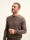 HOWARD pull col rond taupe chiné