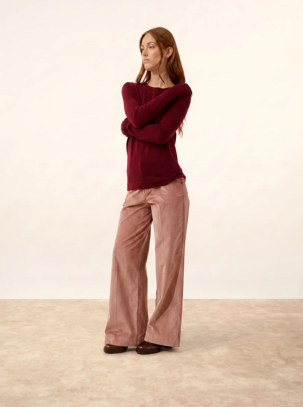 JANE pullover rundhalsausschnitt bordeaux