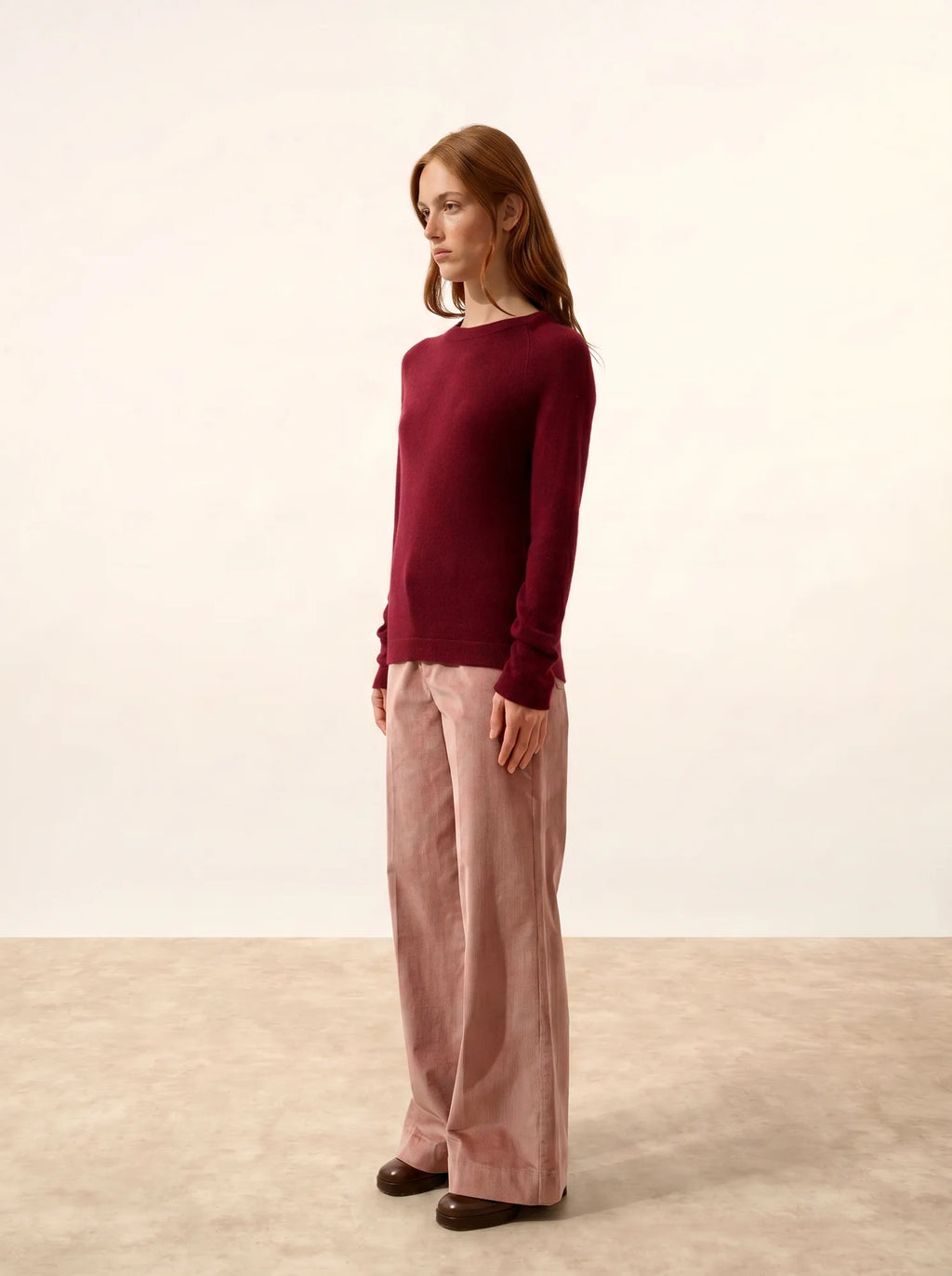 JANE pullover rundhalsausschnitt bordeaux