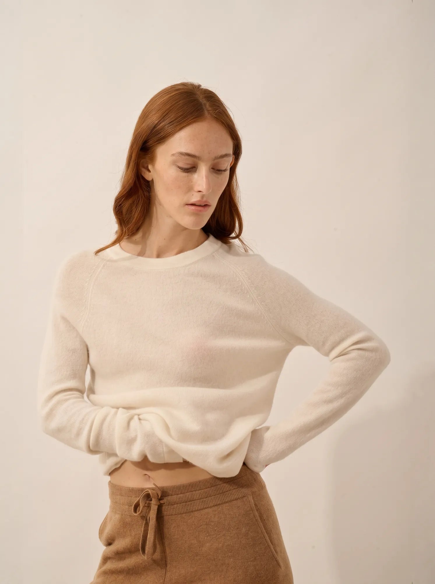 JANE pull col rond ivoire