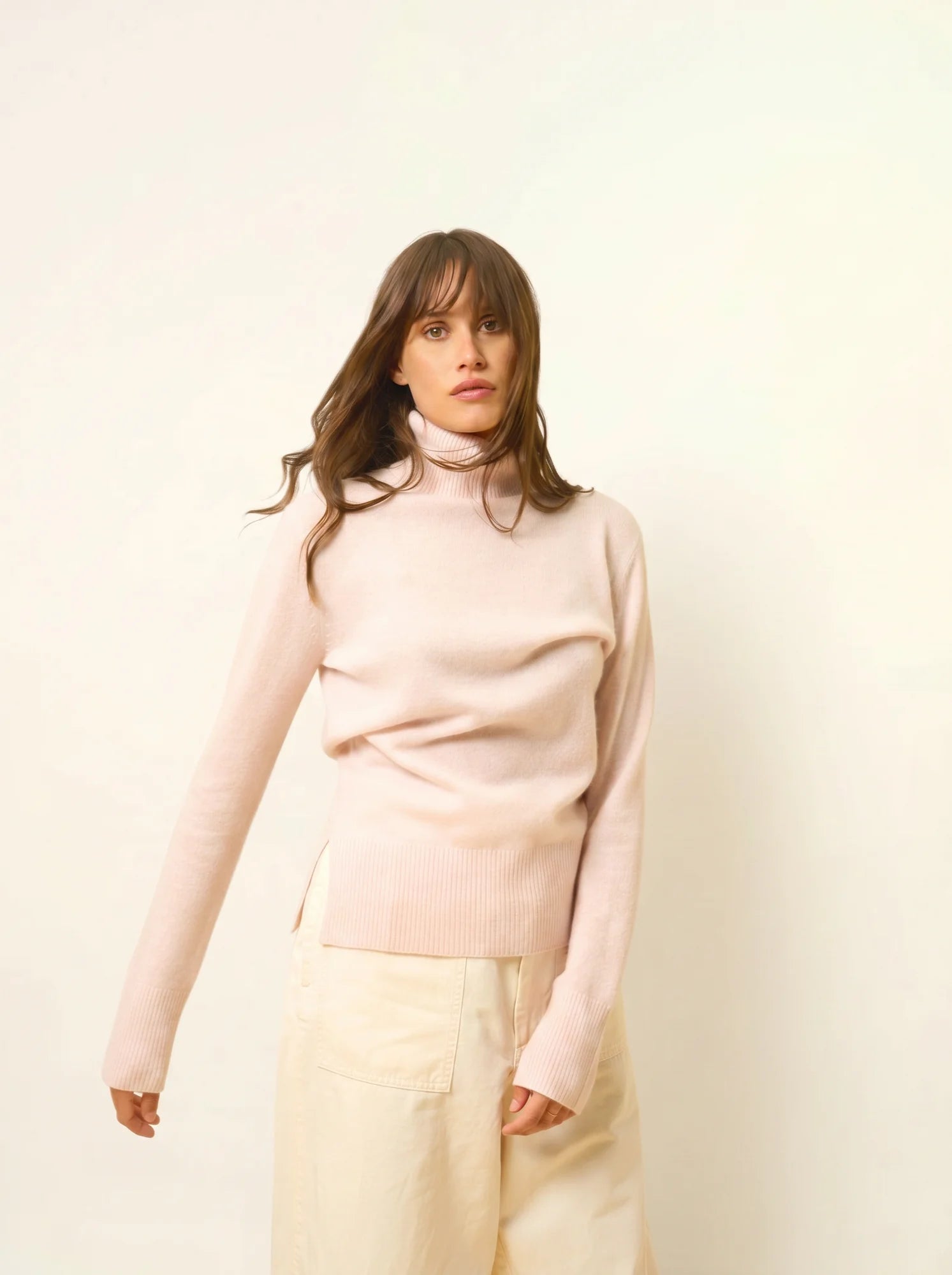 LEXIE pullover rollkragen poudre
