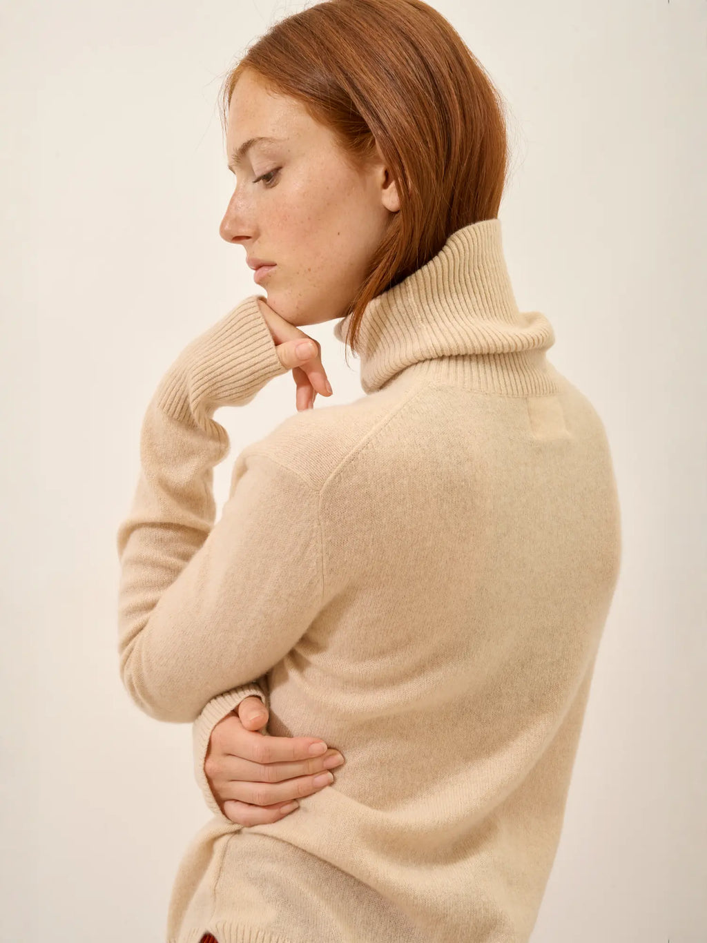 LEXIE pullover rollkragen sand