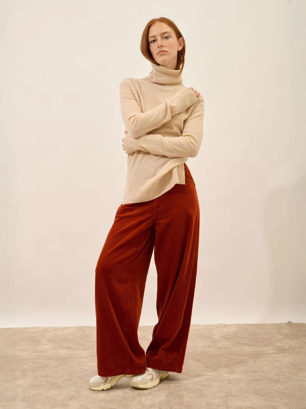 LEXIE pullover rollkragen sand