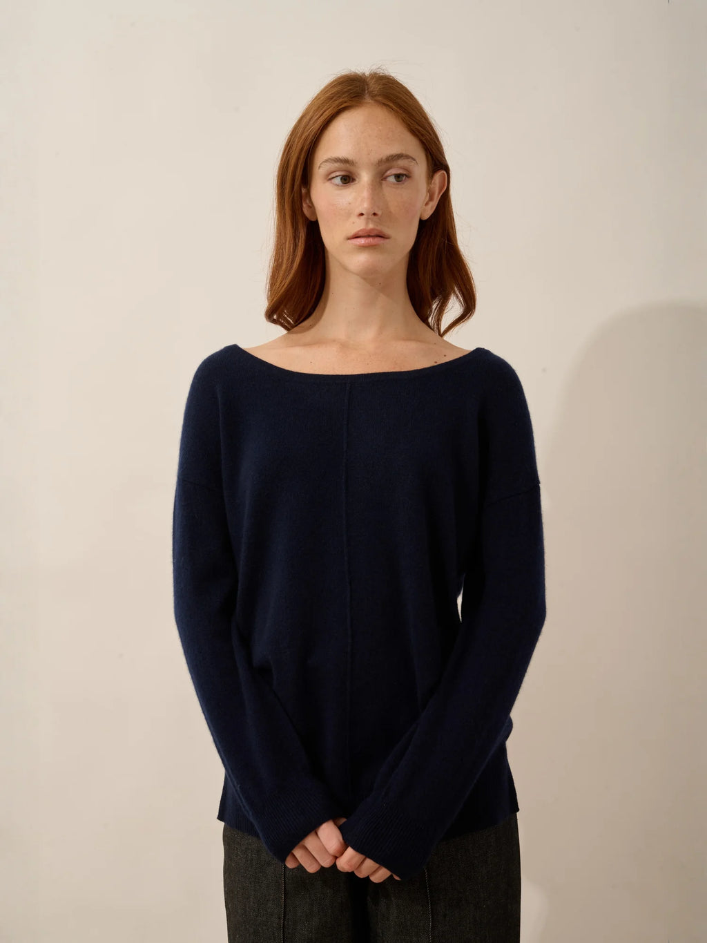 KAREN pullover u-boot-ausschnitt marineblau