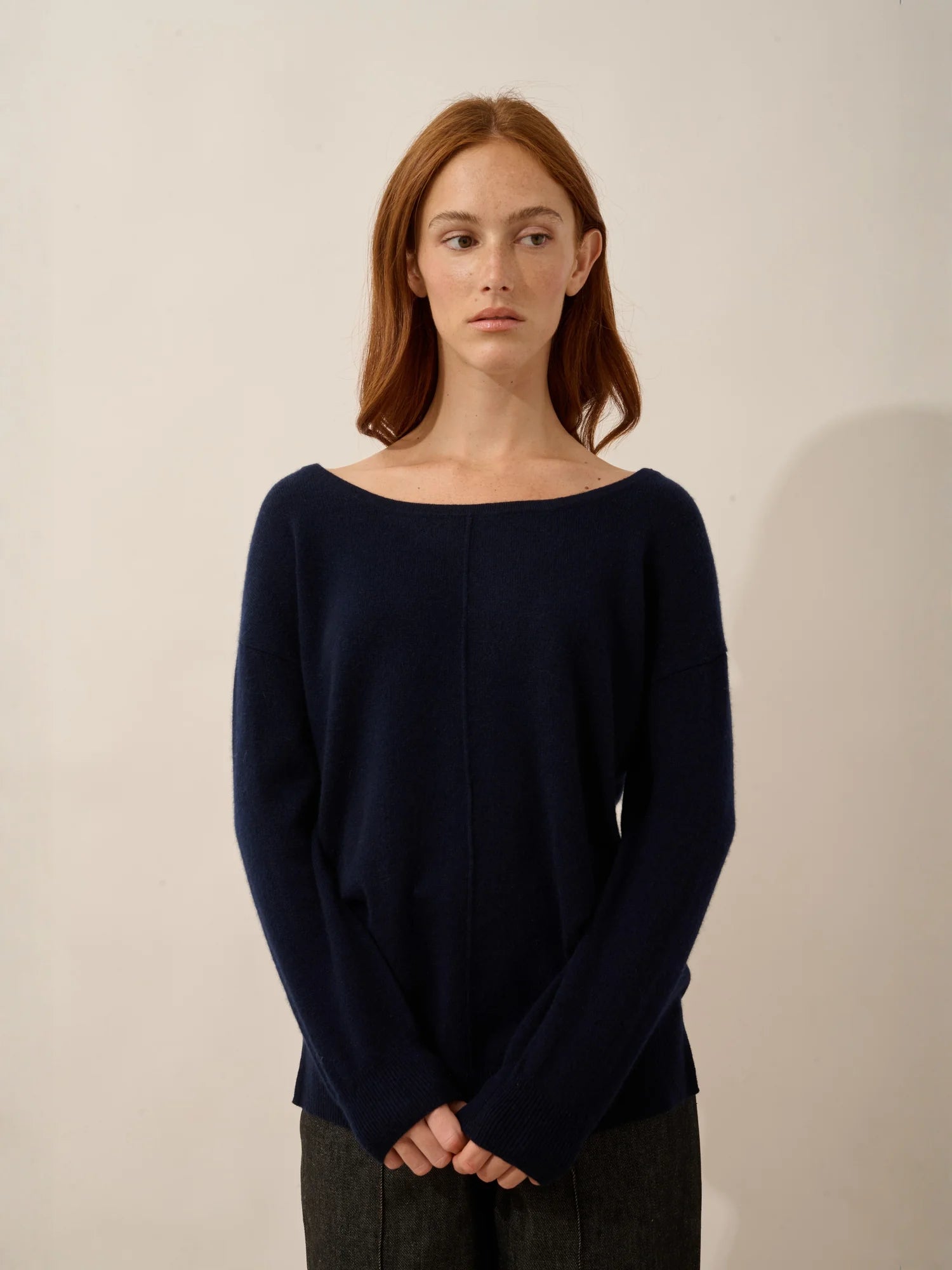 KAREN pullover u-boot-ausschnitt marineblau