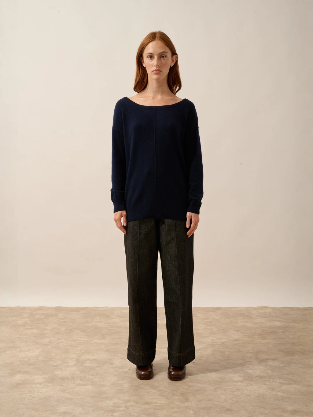 KAREN pullover u-boot-ausschnitt marineblau