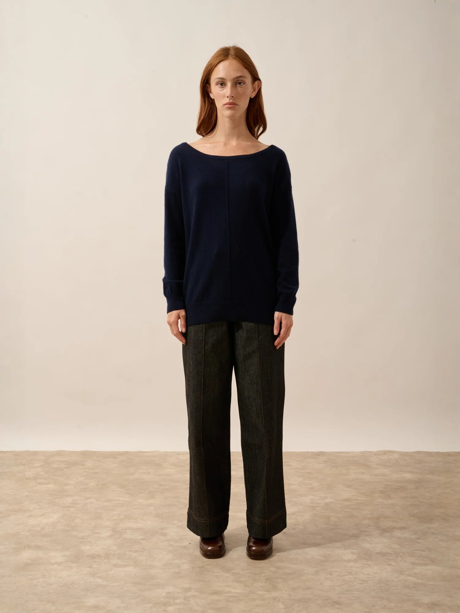 KAREN pullover u-boot-ausschnitt marineblau