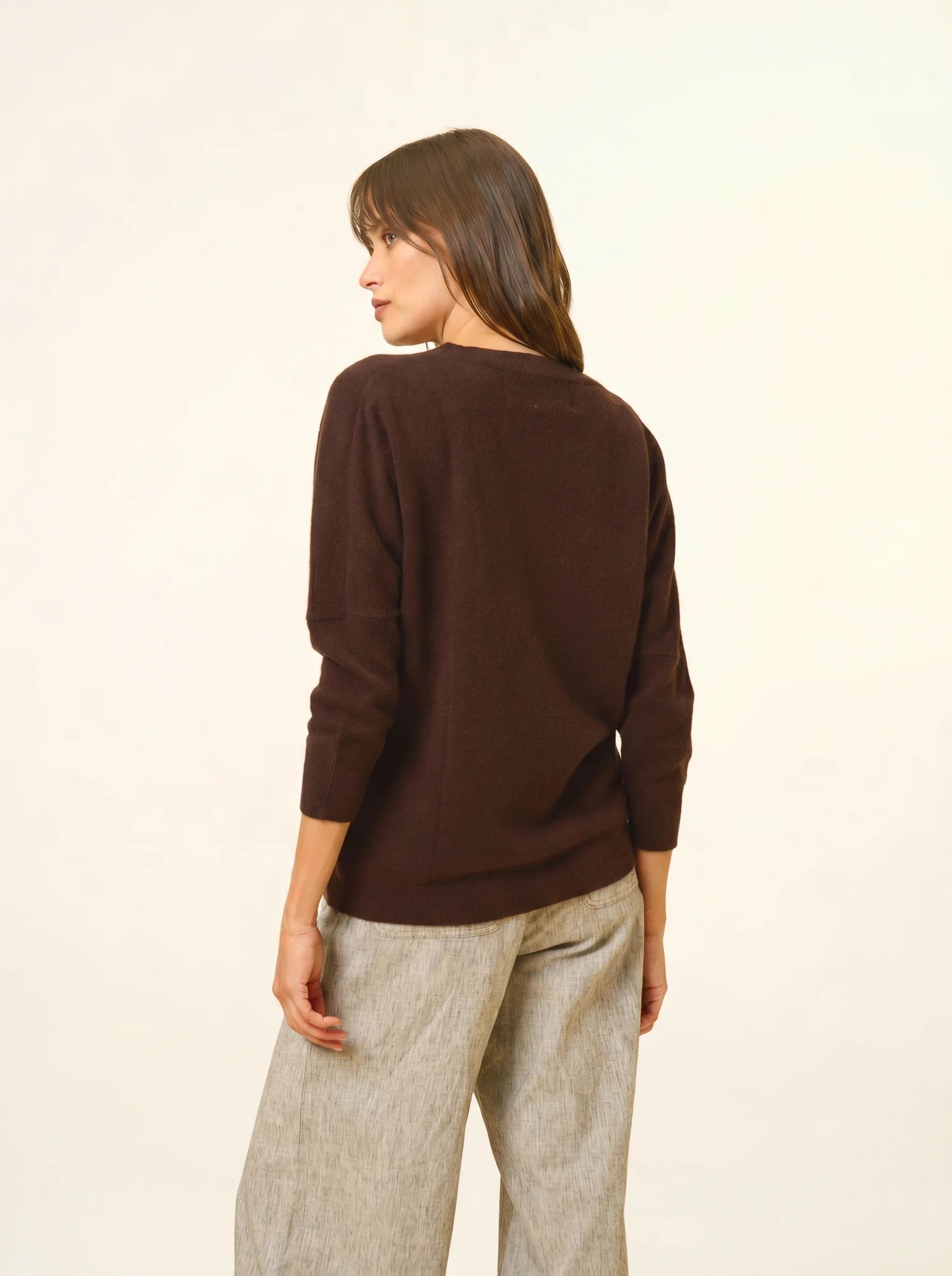 REBECCA pullover chauve souris choco