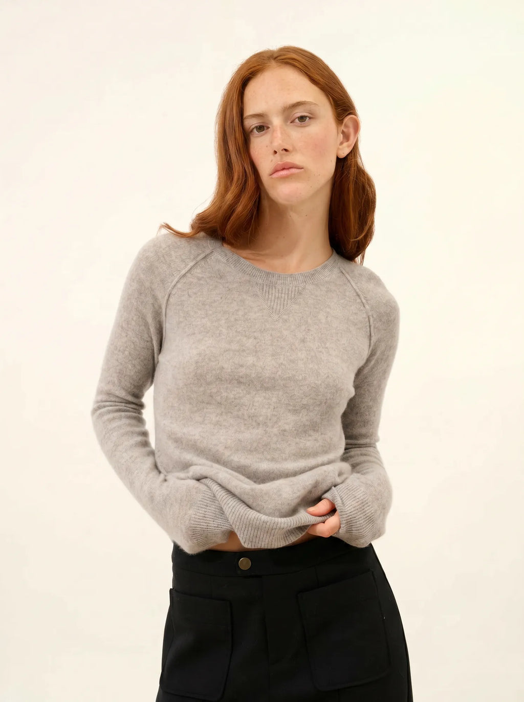HELEN pullover rundhalsausschnitt wolke meliert