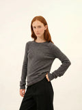 HELEN pull col rond anthracite chiné