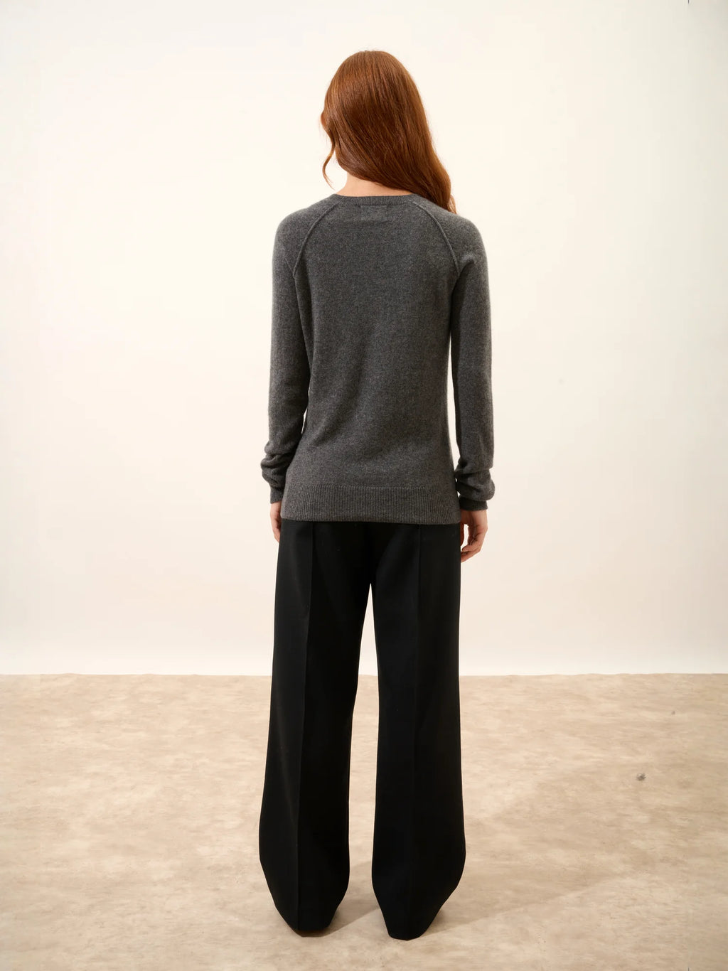 HELEN pull col rond anthracite chiné