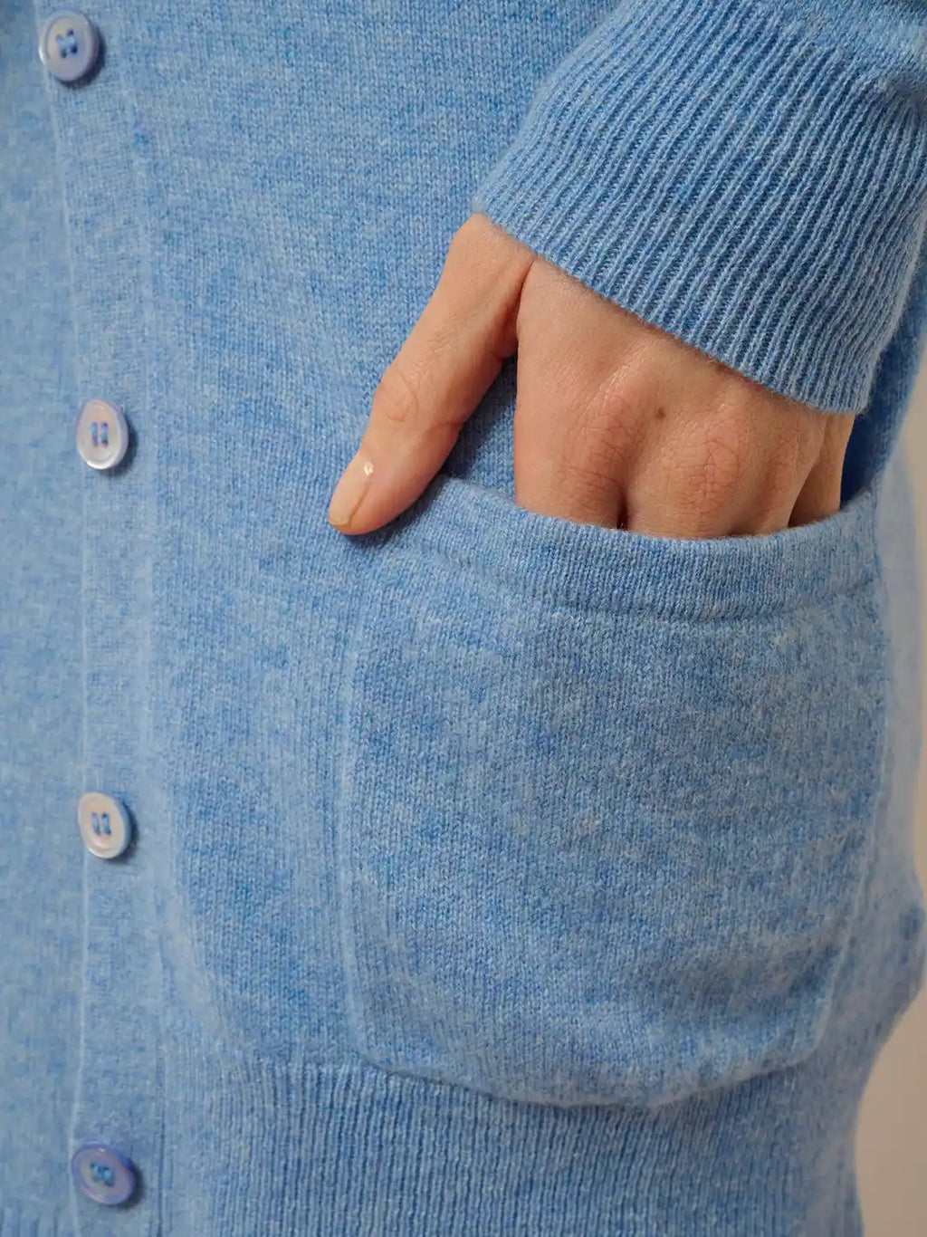 TOMMIE strickjacke v-ausschnitt himmelblau