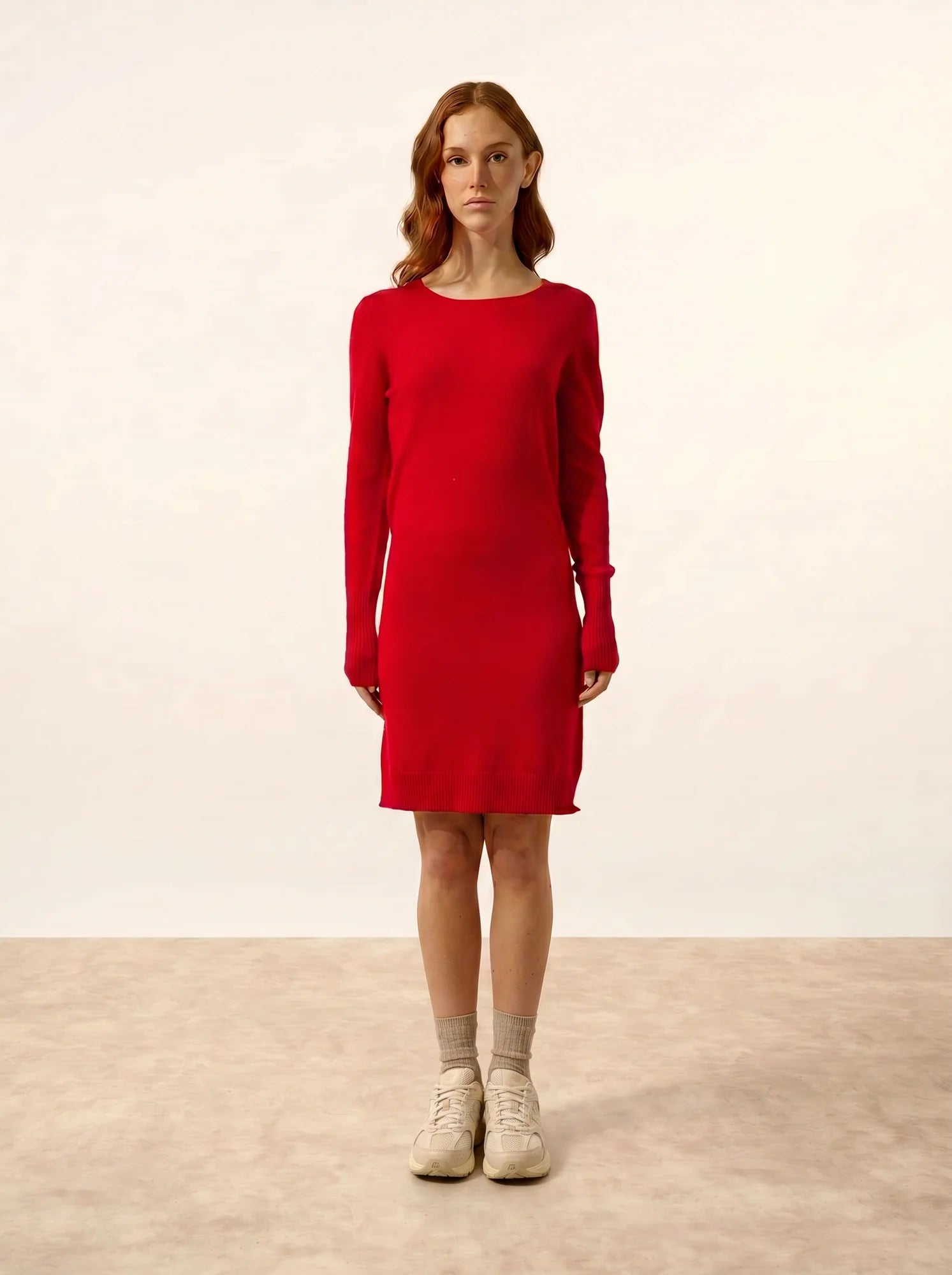 SUSAN kleid rundhalsausschnitt rot