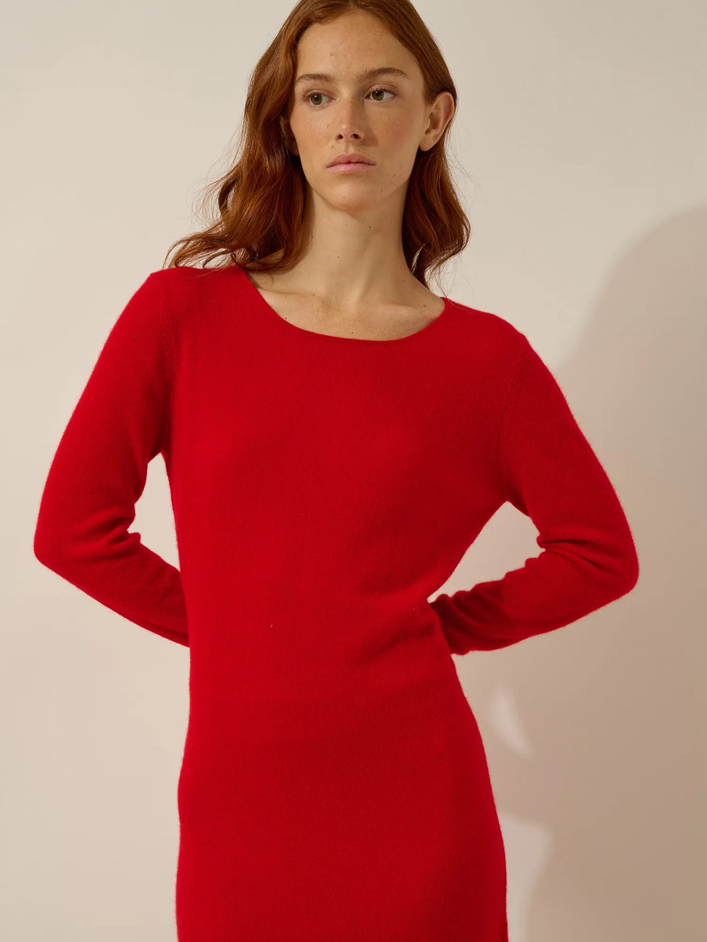 SUSAN kleid rundhalsausschnitt rot