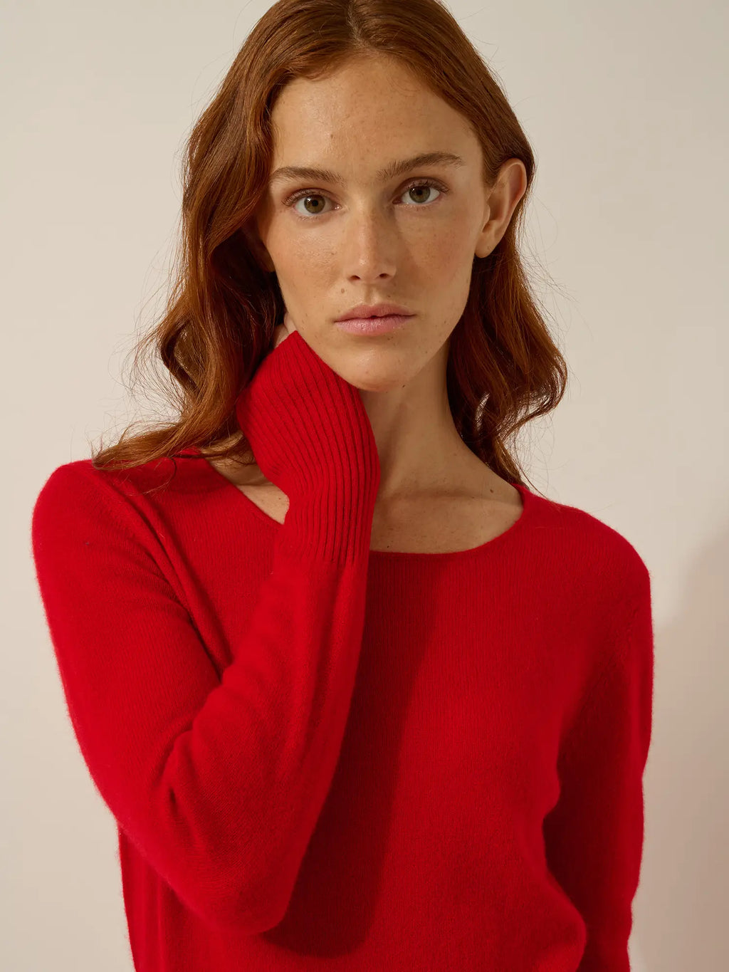 SUSAN kleid rundhalsausschnitt rot