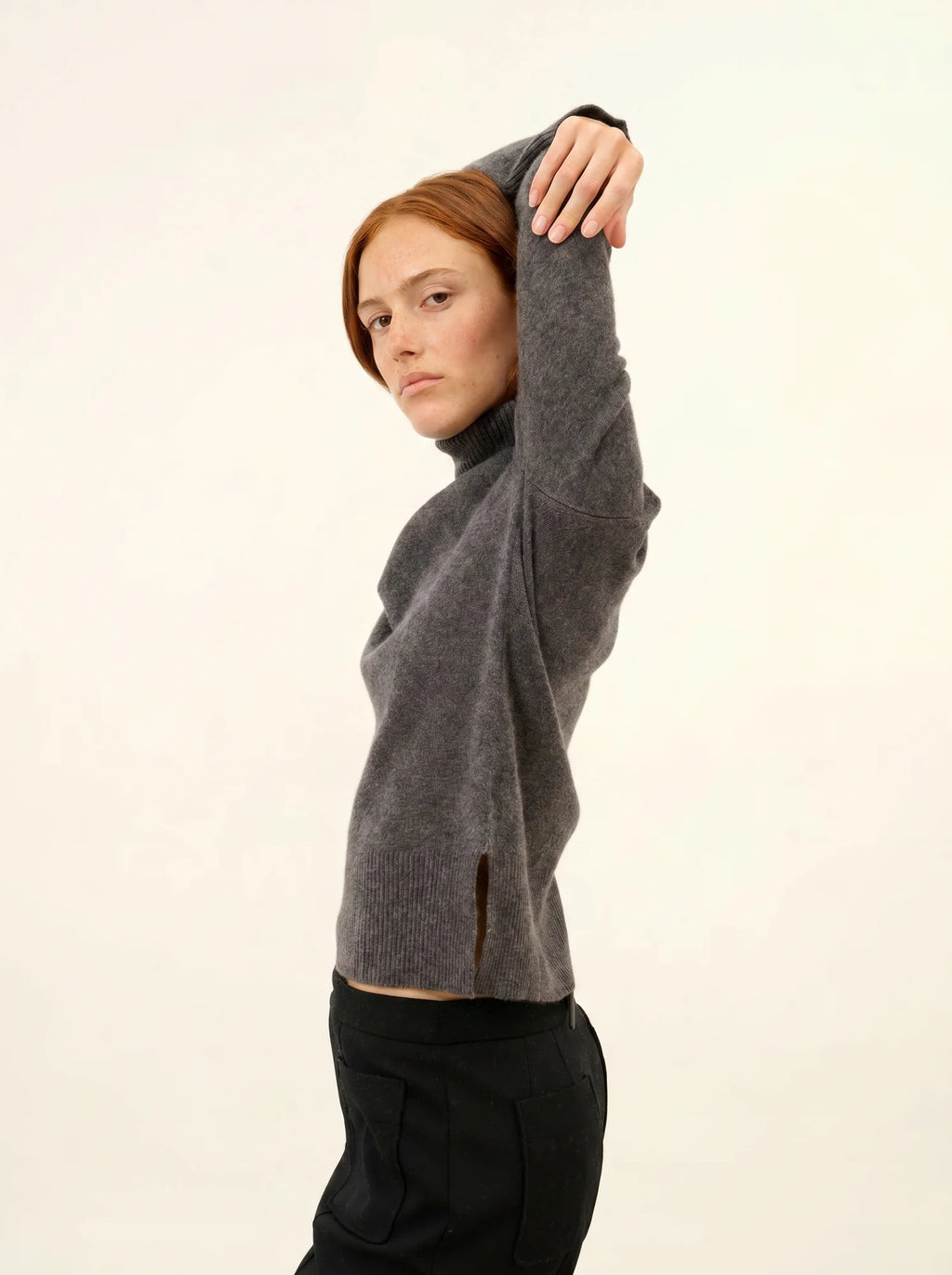 LEXIE pullover rollkragen anthrazit meliert