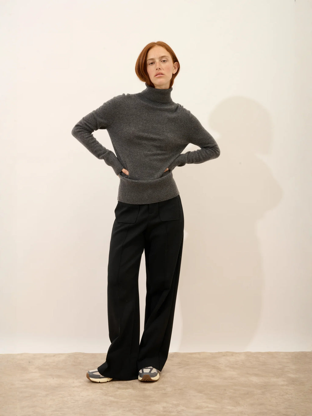 LEXIE pullover rollkragen anthrazit meliert