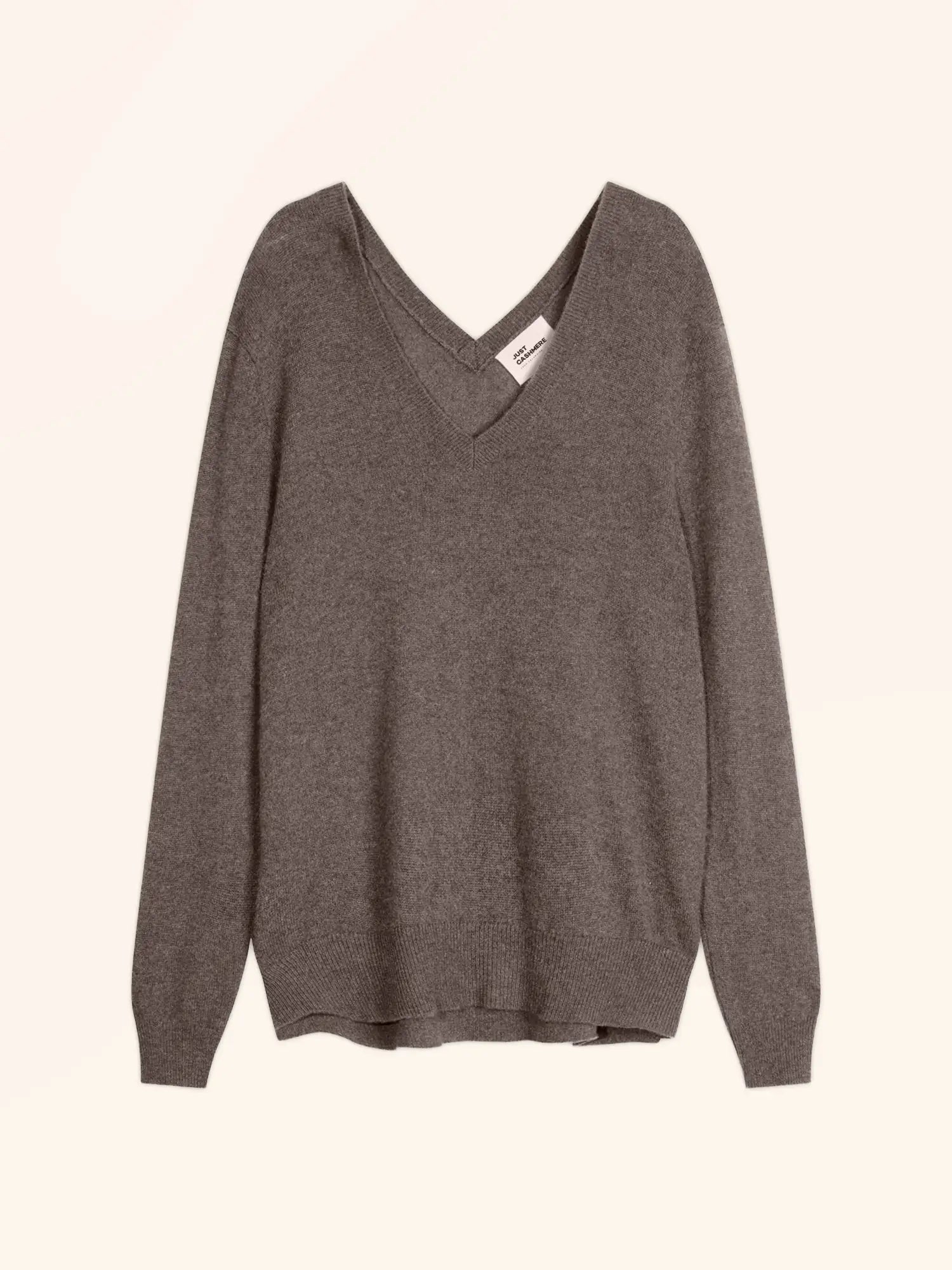 OPAL pullover v-ausschnitt vorne und hinten taupe meliert