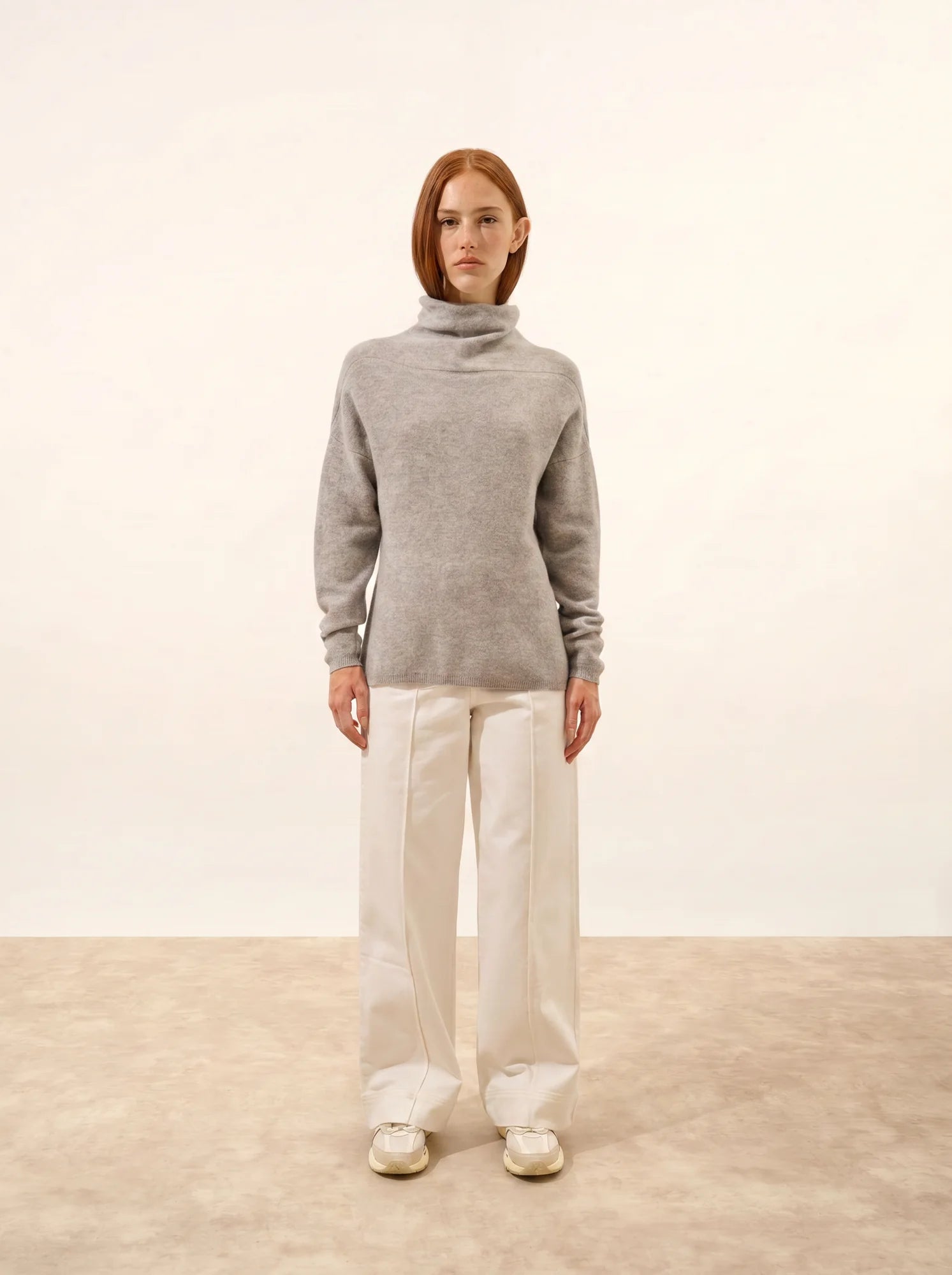 BLANTYRE pull col roulé nuage chiné