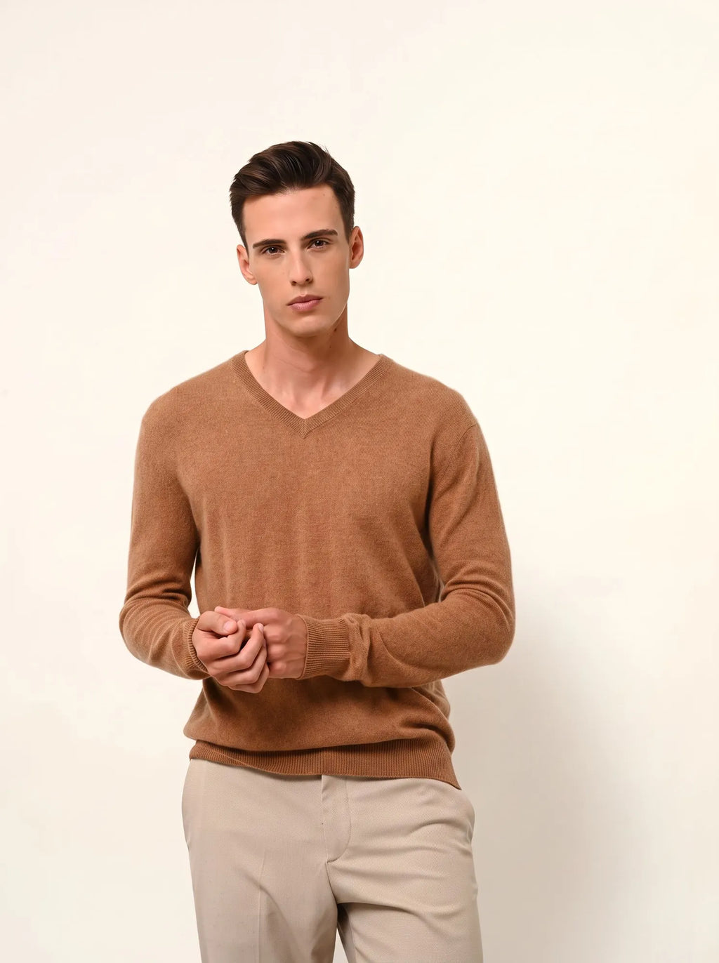 WALT pullover v-ausschnitt noisette