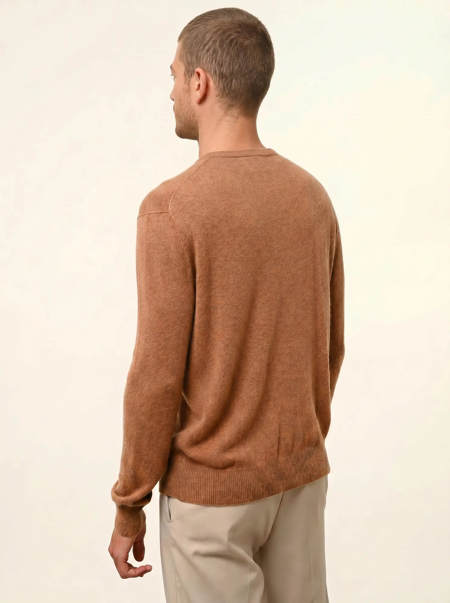 HOWARD pull col rond noisette