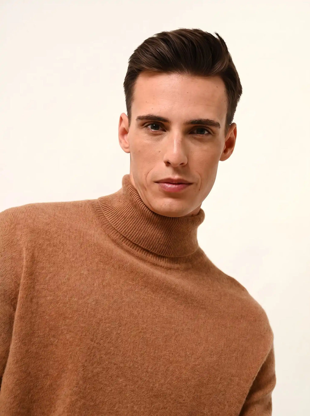 CONNOR pull col roulé noisette