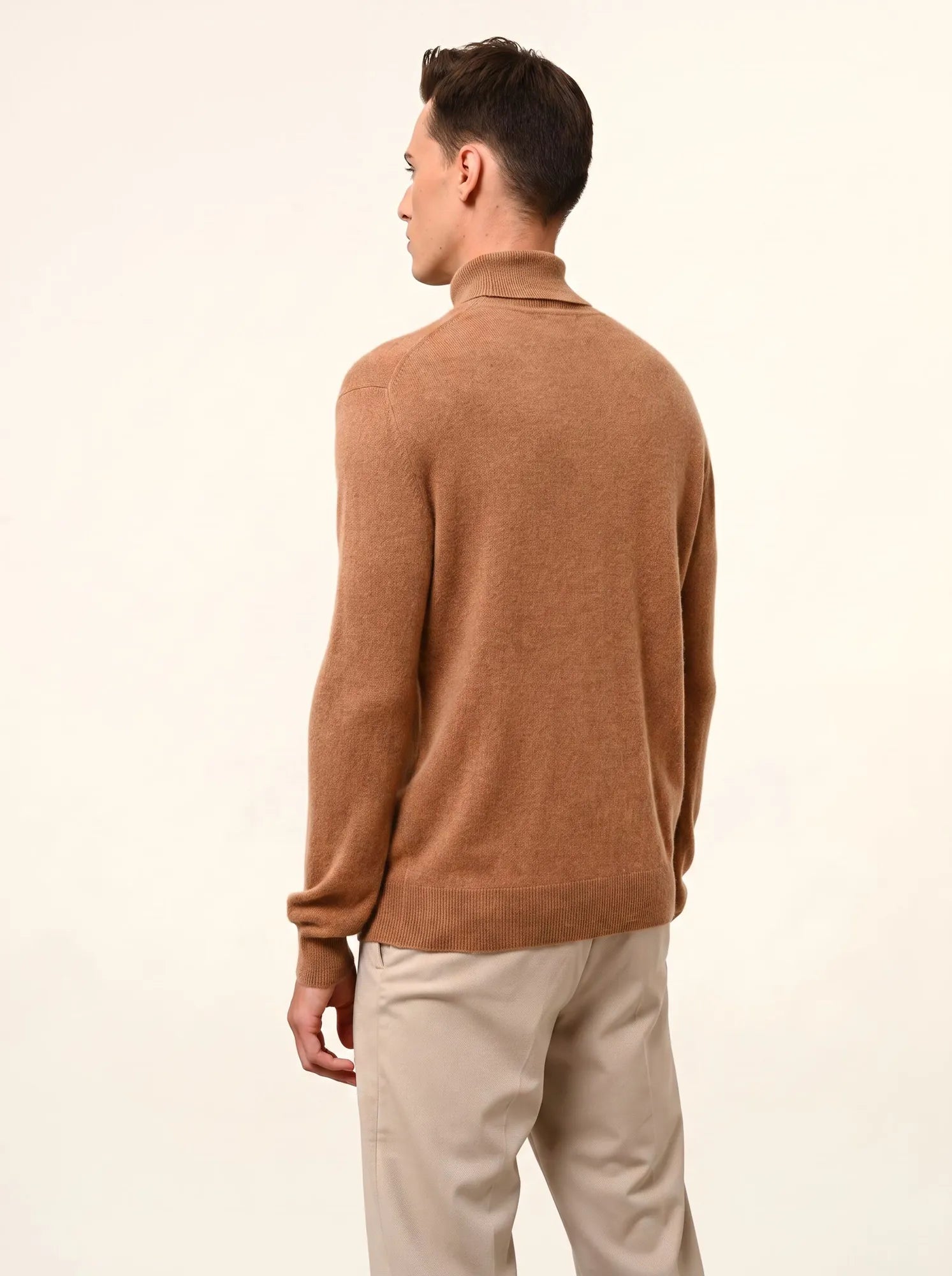 CONNOR pull col roulé noisette