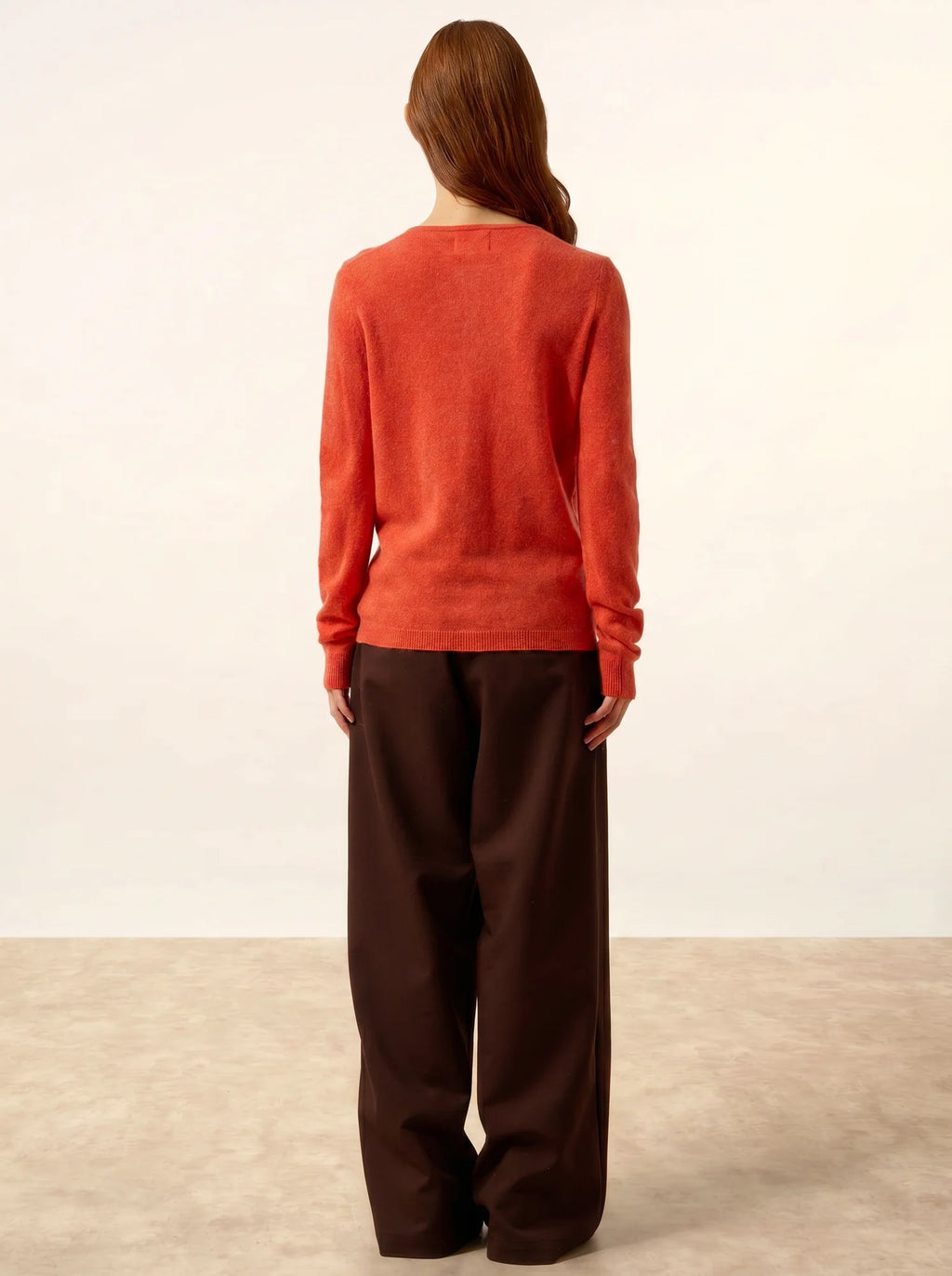 KATHARINE strickjacke rundhalsausschnitt orange meliert
