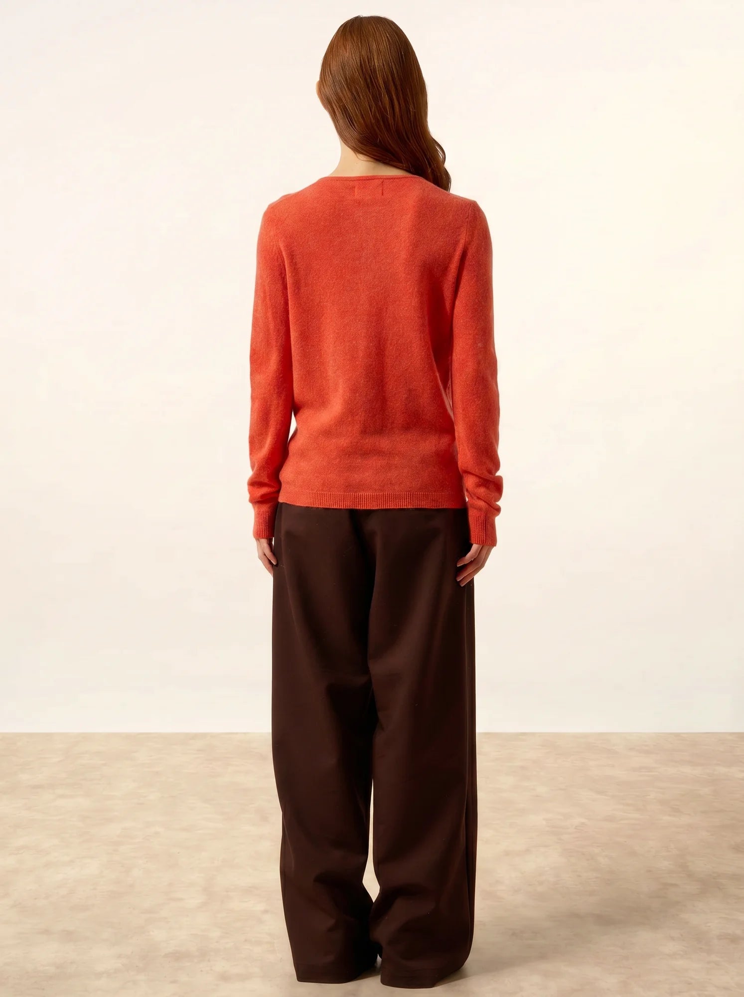 KATHARINE strickjacke rundhalsausschnitt orange meliert