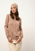 KATHARINE cardigan col rond camel chiné 100% cachemire